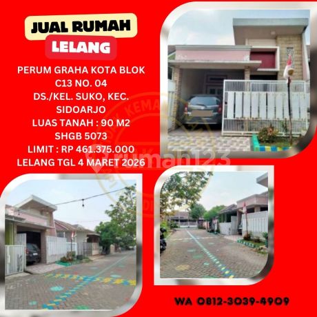 Jual Rumah Lelang Bank di Sidoarjo (Perum Graha Kota) : Lelang Kpknl Jual Rumah Lelang Bank di Sidoarjo (Perum Graha Kota) : Lelang Kpknl