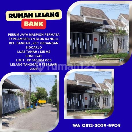 Jual Rumah Lelang Bank di Sidoarjo (Jaya Maspion Permata Gedangan) - Lelang Kpknl Jual Rumah Lelang Bank di Sidoarjo (Jaya Maspion Permata Gedangan) - Lelang Kpknl
