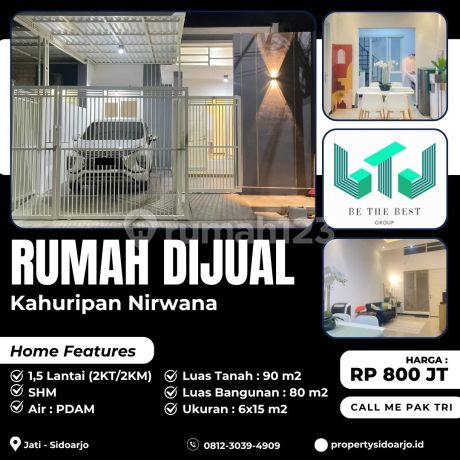 Rumah, 1 Lantai, SHM, di Sidoarjo Perumahan Kahuripan Nirwana Village - Semi Furnished!!