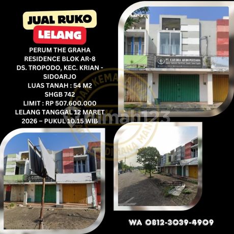 Jual Ruko Lelang Bank di Krian Sidoarjo (Perum The Graha Residence) - Lelang Kpknl Jual Ruko Lelang Bank di Krian Sidoarjo (Perum The Graha Residence) - Lelang Kpknl