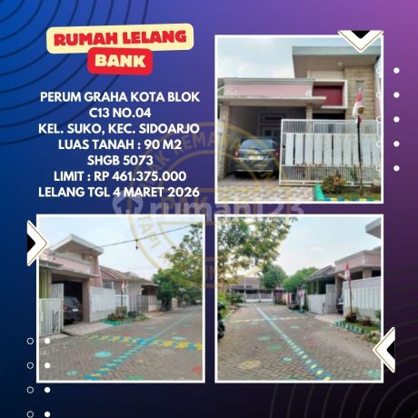Bank Auction House for Sale in Suko, Sidoarjo (Graha Kota Housing) - KPknl Auction Bank Auction House for Sale in Suko, Sidoarjo (Graha Kota Housing) - KPknl Auction