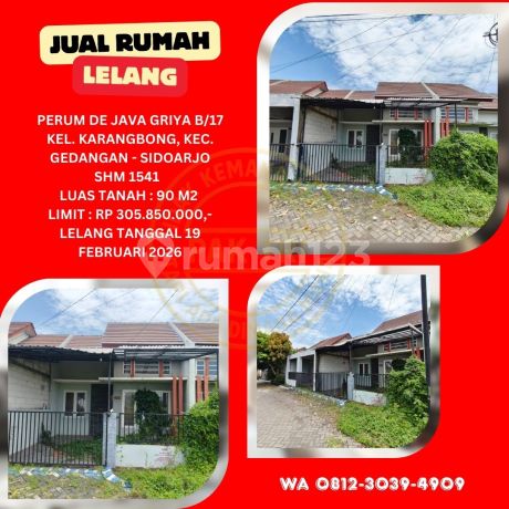 Jual Rumah Lelang Bank di Sidoarjo (De Java Griya - Gedangan) : Lelang Kpknl Jual Rumah Lelang Bank di Sidoarjo (De Java Griya - Gedangan) : Lelang Kpknl