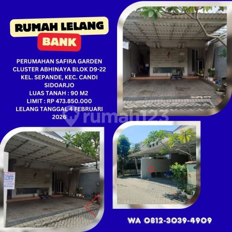 Jual Rumah Lelang Bank di Sidoarjo (Safira Garden Cluster Abhinaya) - Lelang Kpknl Jual Rumah Lelang Bank di Sidoarjo (Safira Garden Cluster Abhinaya) - Lelang Kpknl