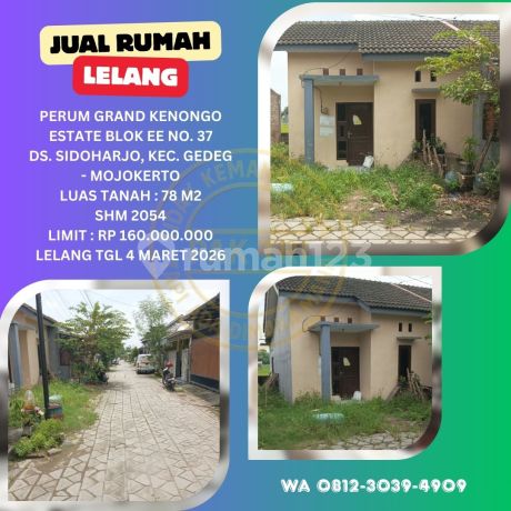 Jual Rumah Lelang Bank di Mojokerto (Grand Kenongo Estate - Gedeg) : Lelang Kpknl