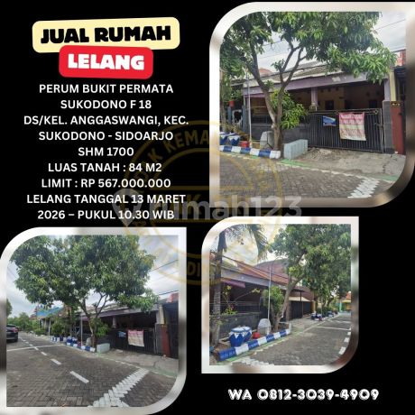 Jual Rumah Lelang Bank di Sukodono Sidoarjo (Bukit Permata Sukodono) - Lelang Kpknl