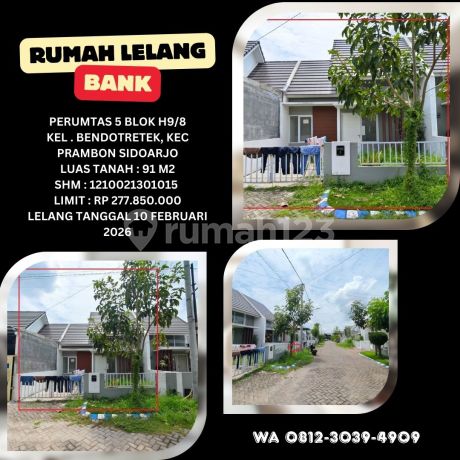 Jual Rumah Lelang Bank di Sidoarjo (Perumtas 5 - Prambon) - Lelang Kpknl