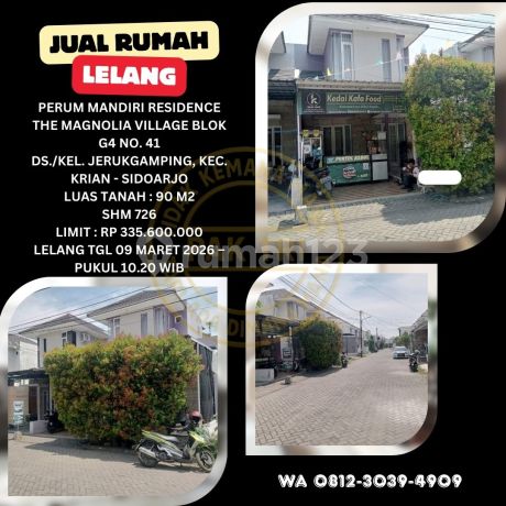 Jual Rumah Lelang Bank di Krian Sidoarjo (Mandiri Residence The Magnolia Village) - Lelang Kpknl Jual Rumah Lelang Bank di Krian Sidoarjo (Mandiri Residence The Magnolia Village) - Lelang Kpknl