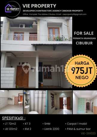 Dijual Rumah 2 Lantai Di Permata Kranggan Jatisampurna Bekasi