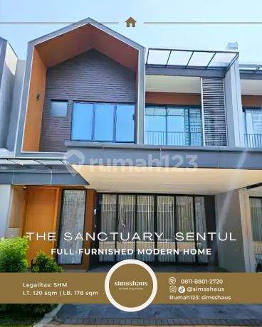 Rumah Mewah Full-Furnished Siap Huni, The Sanctuary Sentul - SHM