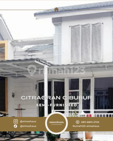 Rumah 2 Lantai Cantik Murah Semi-Furnished Citragran Cibubur- SHM