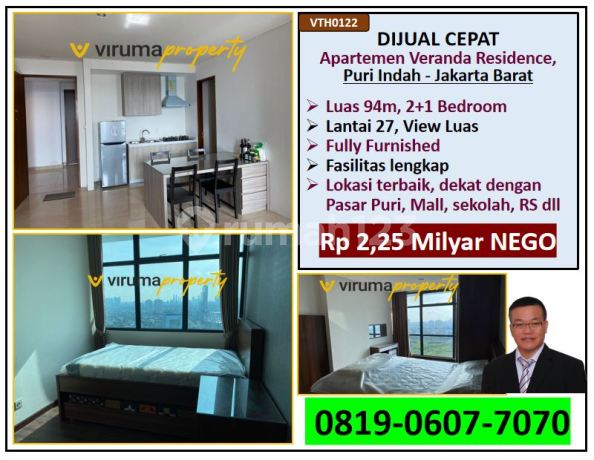 VTH0122 - Apartemen 2BR, Semi Furnish, Veranda Residence, Puri Indah, Jakarta Barat VTH0122 - Apartemen 2BR, Semi Furnish, Veranda Residence, Puri Indah, Jakarta Barat