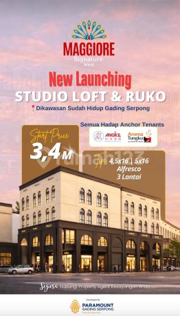 Premium Commercial Shop (Ruko) Investment Maggiore Signature West - Strategic Location in Gading Serpong Premium Commercial Shop (Ruko) Investment Maggiore Signature West - Strategic Location in Gading Serpong