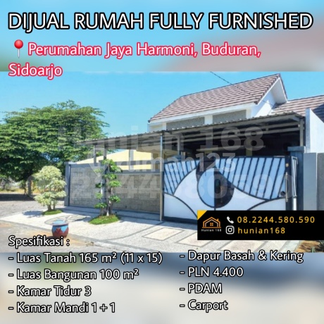 Rumah Fully Furnished Perumahan Jaya Harmoni Jayaland Buduran Sidoarjo