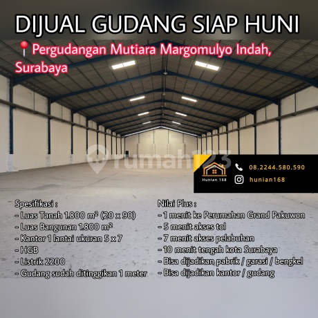 Gudang Pergudangan Mutiara Margomulyo Indah Permai Surabaya Barat Grand Pakuwon
