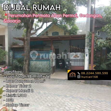 Dijual Rumah Perumahan Permata Alam Permai Gedangan Candi Buduran Sidoarjo Kota Puri Surya Jaya Porong Waru