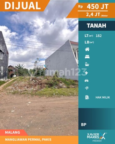 Tanah Kavling Siap Bangun di Perumahan Mangliawan Permai Pakis Malang