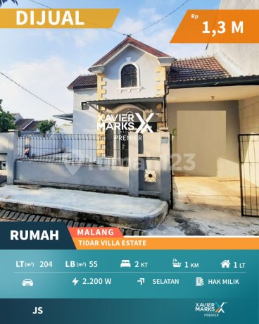 Rumah Posisi Hook Bangunan Terawat di Tidar Villa Estate Malang