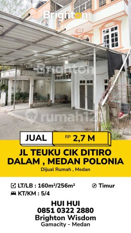 8m Wide House Prime Core City Location Jl Teuku Cik Ditiro Medan