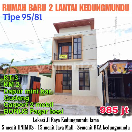 Rumah 2 Lantai Pinggir Jln Kedungmundu
