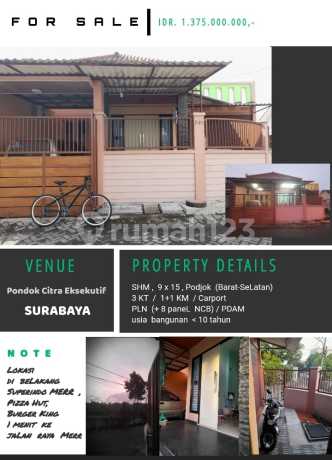 Dijual Rumah Srategis di Kawasan Pondok Citra Eksekutif Selangkah ke Raya Merr Dijual Rumah Srategis di Kawasan Pondok Citra Eksekutif Selangkah ke Raya Merr