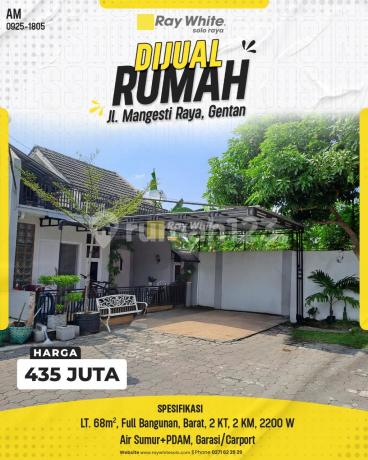 Rumah Dijual 2 Kamar Siap Huni Murah Gentan Sukoharjo dekat solo