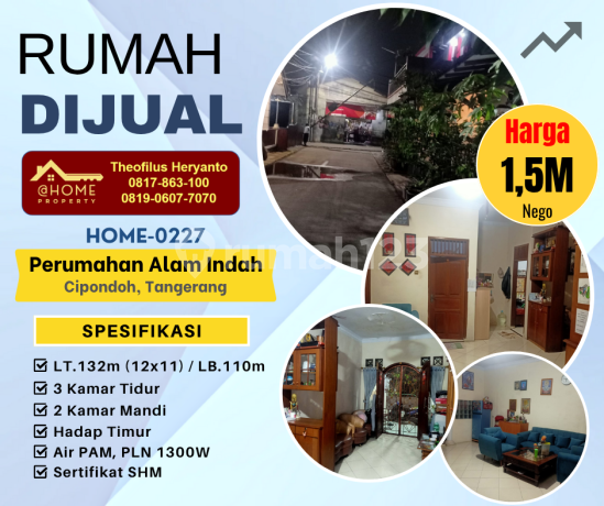 Home0227 - Jual Cepat!! Rumah 1 lantai siap huni, Cipondoh, Kota Tangerang