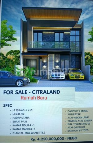 For Sale New Minimalist 2-Story House Woodland Citraland West Surabaya