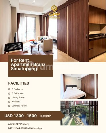 Disewakan Apartemen Branz Simatupang 1 Kamar Tidur Furnished