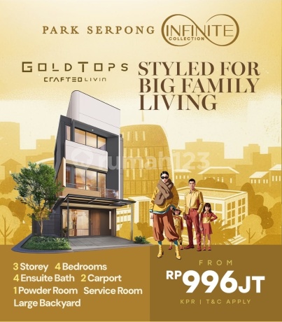 New Park Serpong Goldtops Crafted 5B - Hunian Modern 3 Lantai Harga 900 Jutaan! New Park Serpong Goldtops Crafted 5B - Hunian Modern 3 Lantai Harga 900 Jutaan!
