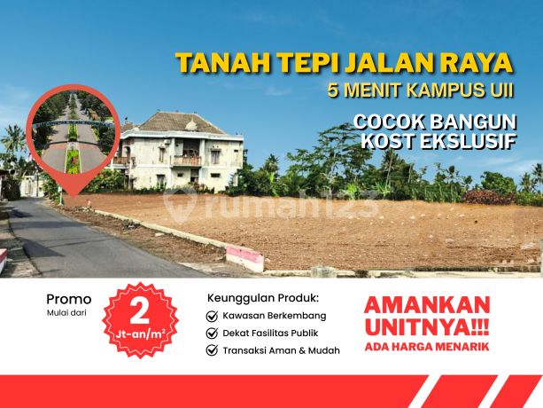 Tanah Sleman Area Kampus Uii dan Kopi Klothok Jogja, View Merapi dan Nyaman Huni