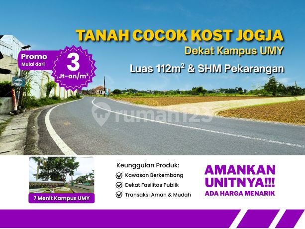 Tanah Murah Gamping, Dekat Tugu Jogja, Tepi Jalan Raya Tanah Murah Gamping, Dekat Tugu Jogja, Tepi Jalan Raya