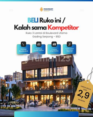 Termurah Ruko Paramount Land 2 Lantai Paling Ramai di Gading Serpong Hadap Taman Rasa! Termurah Ruko Paramount Land 2 Lantai Paling Ramai di Gading Serpong Hadap Taman Rasa!