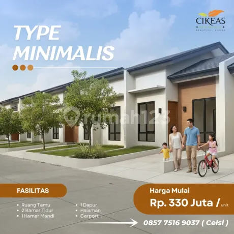 Rumah Minimalis Bebas Banjir Dalam Cluster bisa KPR