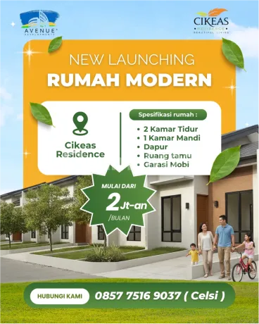 Rumah Siap Huni Cicilan 2Jutaan Dekat Cibubur Sudah SHM