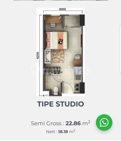 Dijual Fully Furnished Studio Apartment Akasa Pure Living BSD Dijual Fully Furnished Studio Apartment Akasa Pure Living BSD