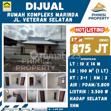 Dijual Rumah Jl Vetran Selatan Kompleks Marindah