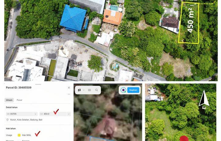 Tanah 450m² di Gn Payung Kutuh Ungasan 