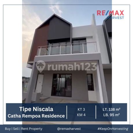 Rumah Baru Dijual Bu Siap Huni Di Catha Rempoa Residence - Tangerang Selatan 