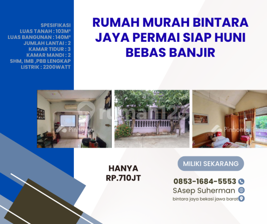 Rumah Murah bintara jaya permai siap huni bebas banjir Rumah Murah bintara jaya permai siap huni bebas banjir