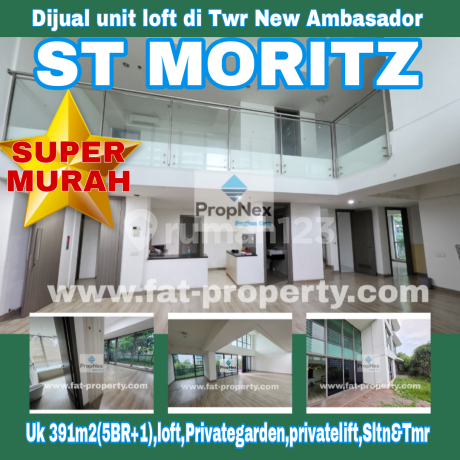 SUPER MURAH! Wow special loft dengan private garden...apartemen rasa villa! Apartment ST MORITZ Tower New Ambasador, tower paling high end dan terbaru serta paling strategis di tengah2 mal.