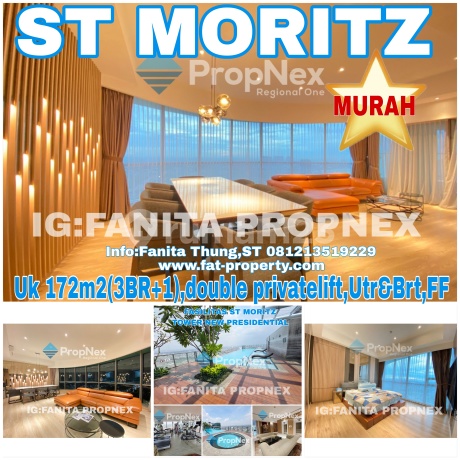 JUNIOR PENTHOUSE! VIEW KEREN 180deg! Woww keren bgt unit view 180 derajat! Dijual Apartment ST MORITZ Tower terbaru dan terbaik,New Presidential Tower.