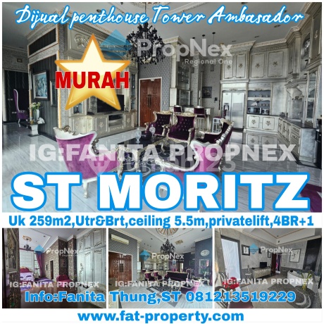 DIJAMIN MURAH! JARANG ADA PENTHOUSE HIGH CEILING! Dijual unit Penthouse Apartment ST MORITZ Tower Ambasador. DIJAMIN MURAH! JARANG ADA PENTHOUSE HIGH CEILING! Dijual unit Penthouse Apartment ST MORITZ Tower Ambasador.