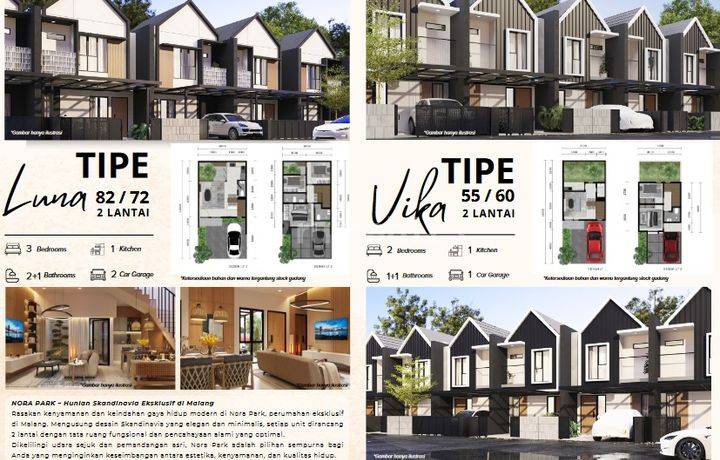Rumah murah Bedali Indah Nora Park Lawang Malang 2 lantai bs KPR