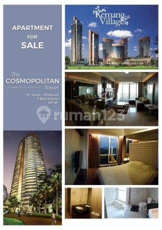 Apartemen Kemang Villlage, Floor 9, Size 107, 3 BR, View Kota Apartemen Kemang Villlage, Floor 9, Size 107, 3 BR, View Kota