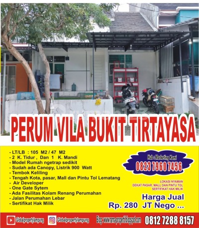 Rumah di Dalam Komplek Perum Villa Bukit Tirtayasa Siap Huni