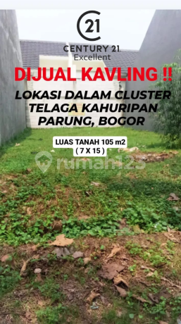 Dijual Kavling siap bangun di dalam cluster di Telaga Kahuripan, Parung, Bogor