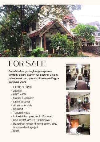 rumah asri sejuk  khas Bandung utara lt295/250 hrg4,5M TB ismail dago
