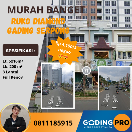 Jual Murah Ruko Diamond Summarecon Serpong Tangerang