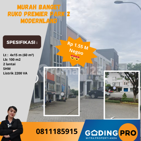 Murah Banget Ruko Premier Park 2 Modernland Tangerang