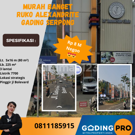 Ruko Alexandrite Seberang Mall Summarecon Gading Serpong Tgr